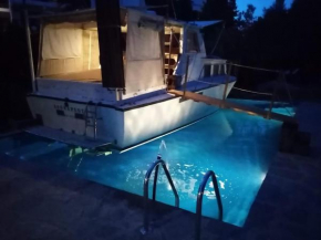 Leonardo, houseboat in the pool